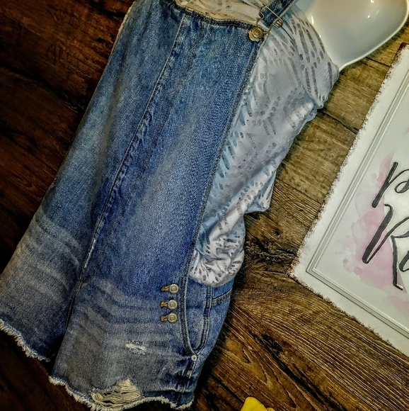 Zara Pants - Zara Distressed Romper/Overalls Size M